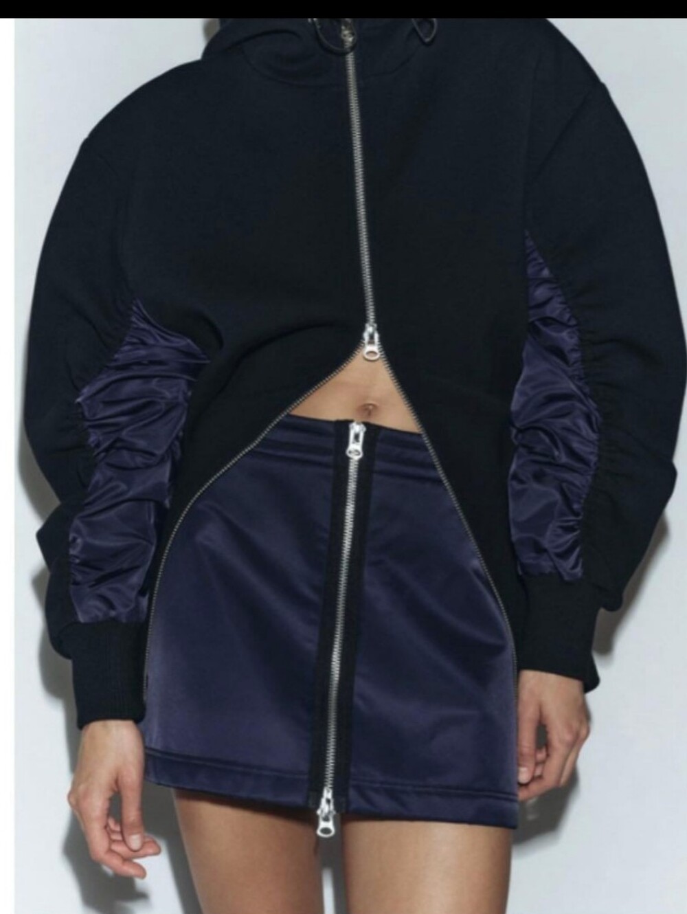 Zara Front-Zip Mini Skirt